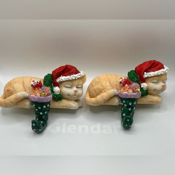 Cat Christmas stocking hangers, set of 2 - Picture 2 of 7